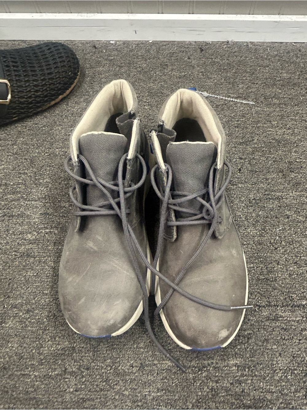 UGG Kids Gray High-Top Lace-Up Boots